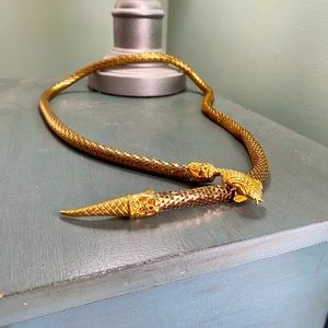 Vintage Gold Metal Snake Belt (circa 1980s)